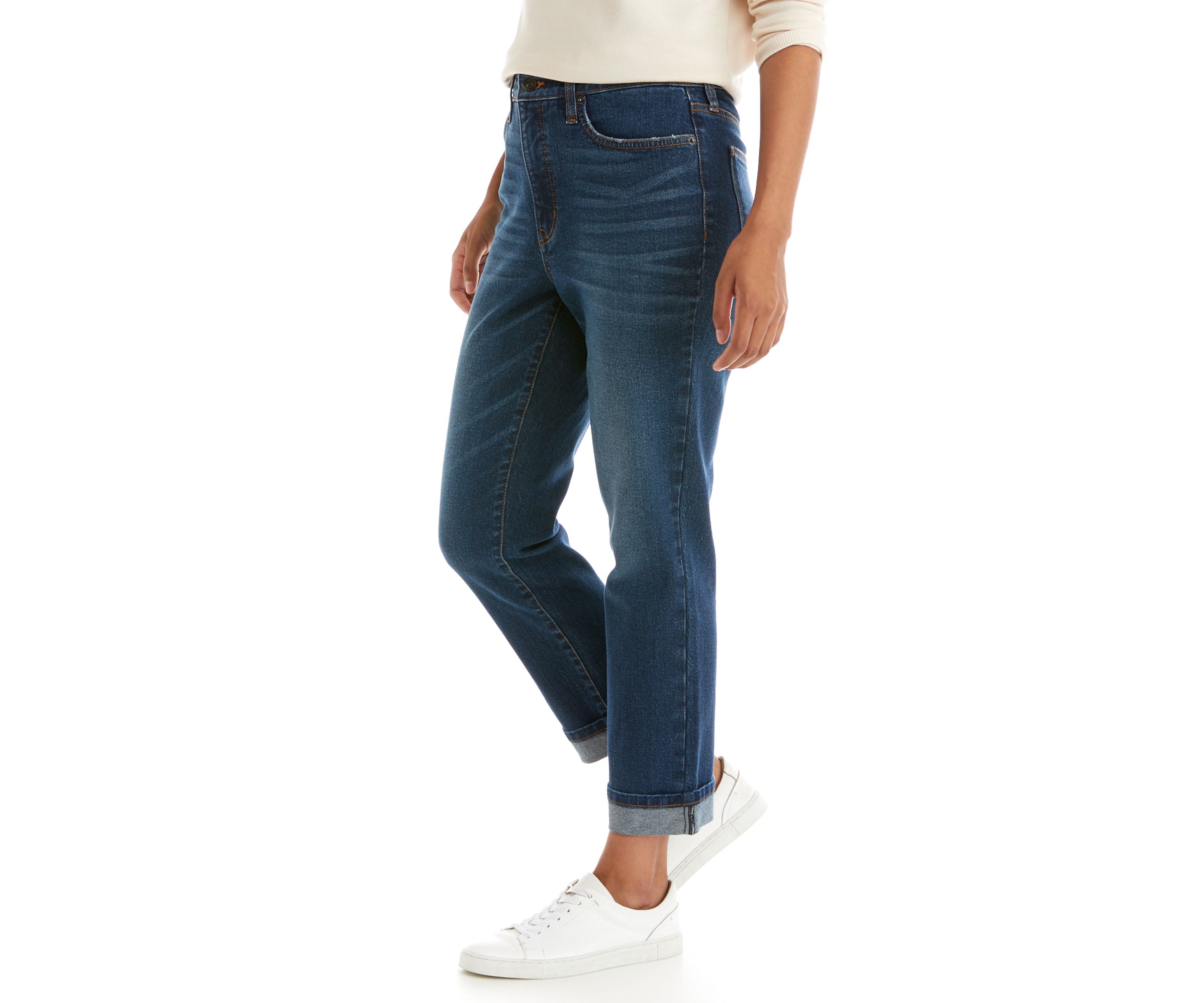 Womens High Rise Vintage Straight Jeans