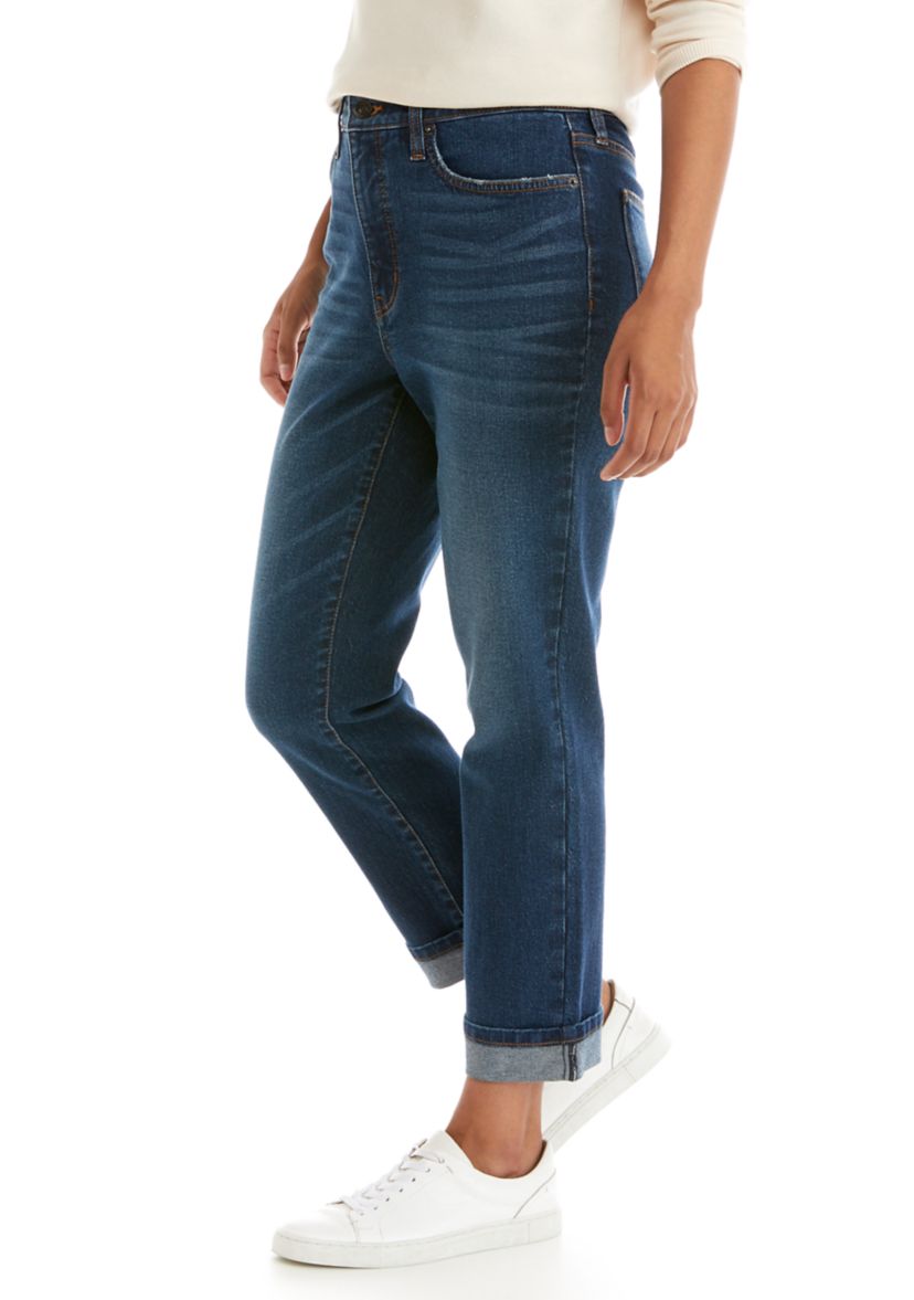 Womens High Rise Vintage Straight Jeans