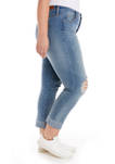 Plus Size High Rise Vintage Straight Destructed Jeans