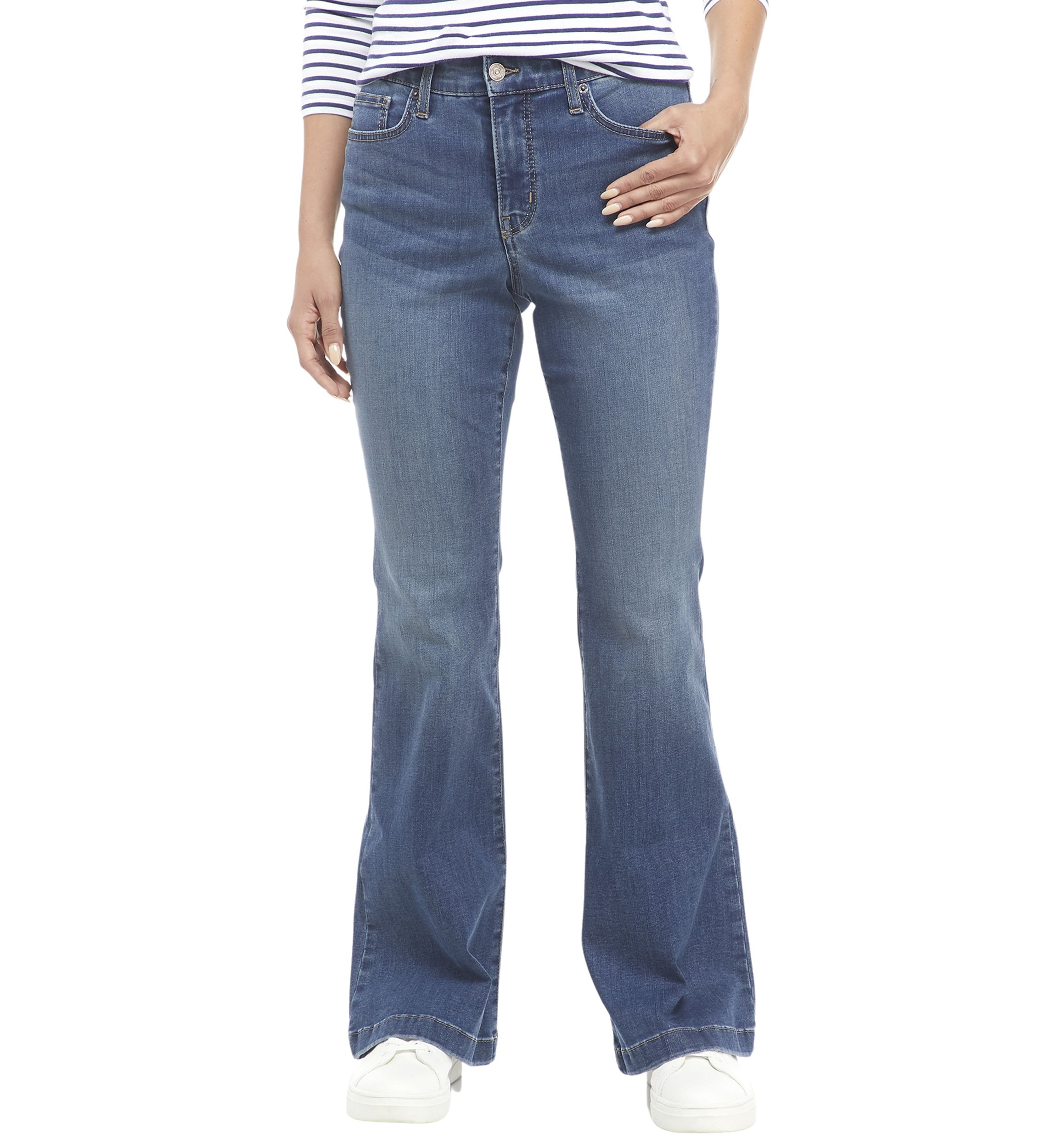 Petite High Rise Flare Leg Jeans 