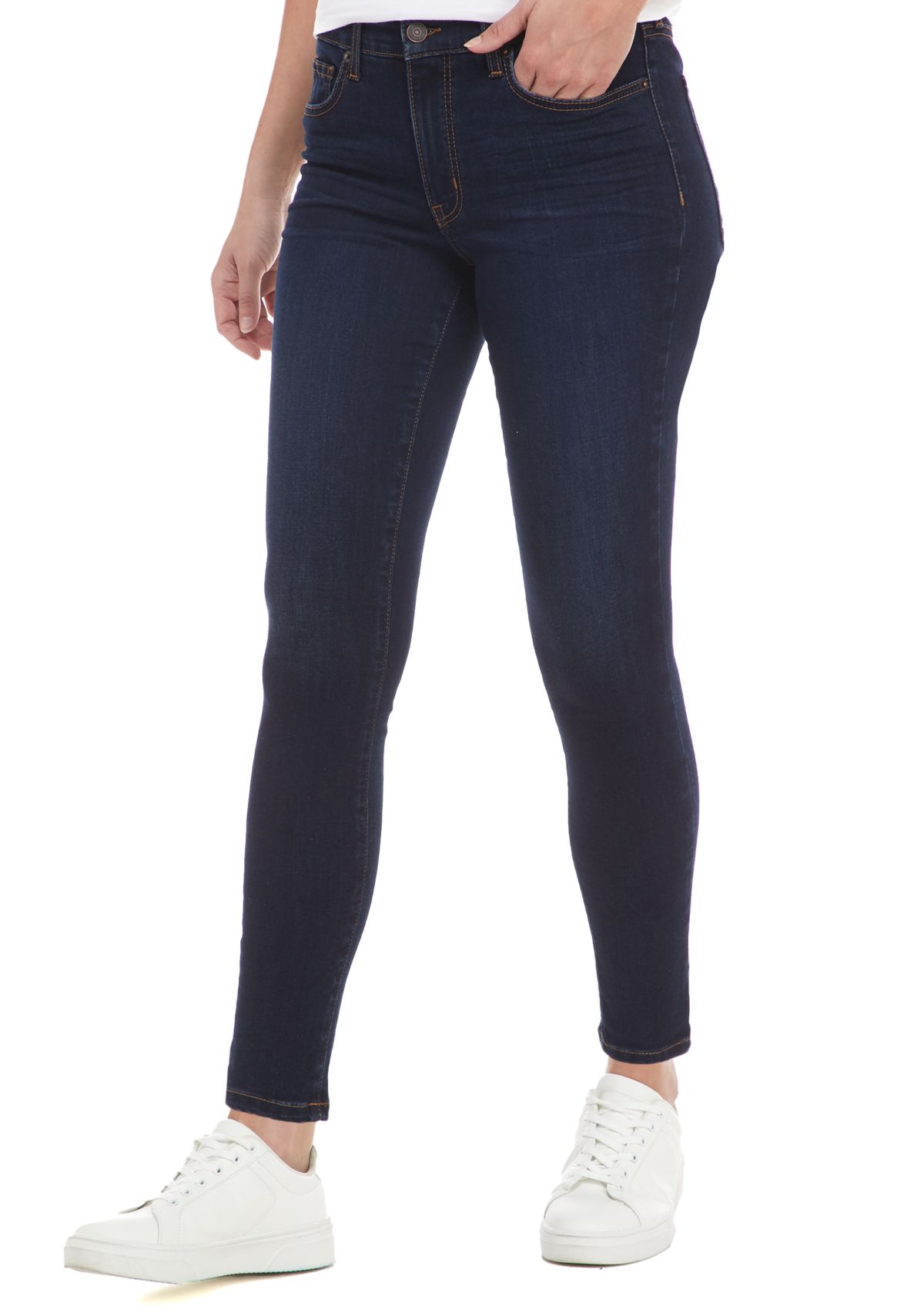 Womens Mid Rise Skinny Jeans