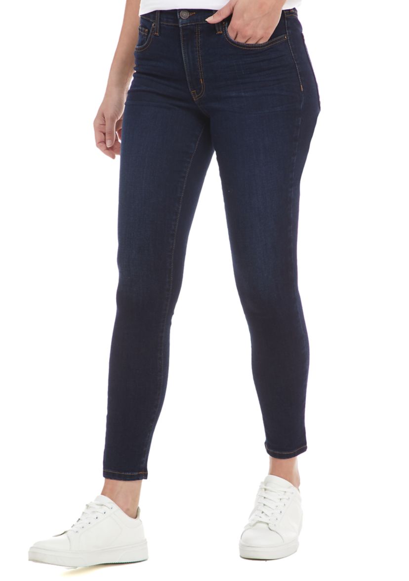 Womens Mid Rise Skinny Jeans