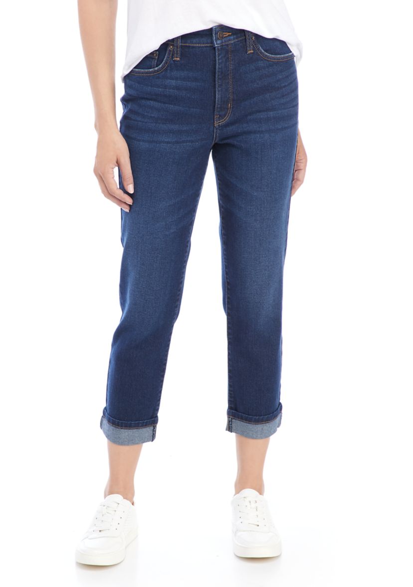 Womens High Rise Vintage Straight Clean Jeans 
