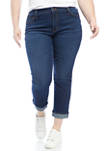Plus Size High Rise Straight Leg Denim Jeans
