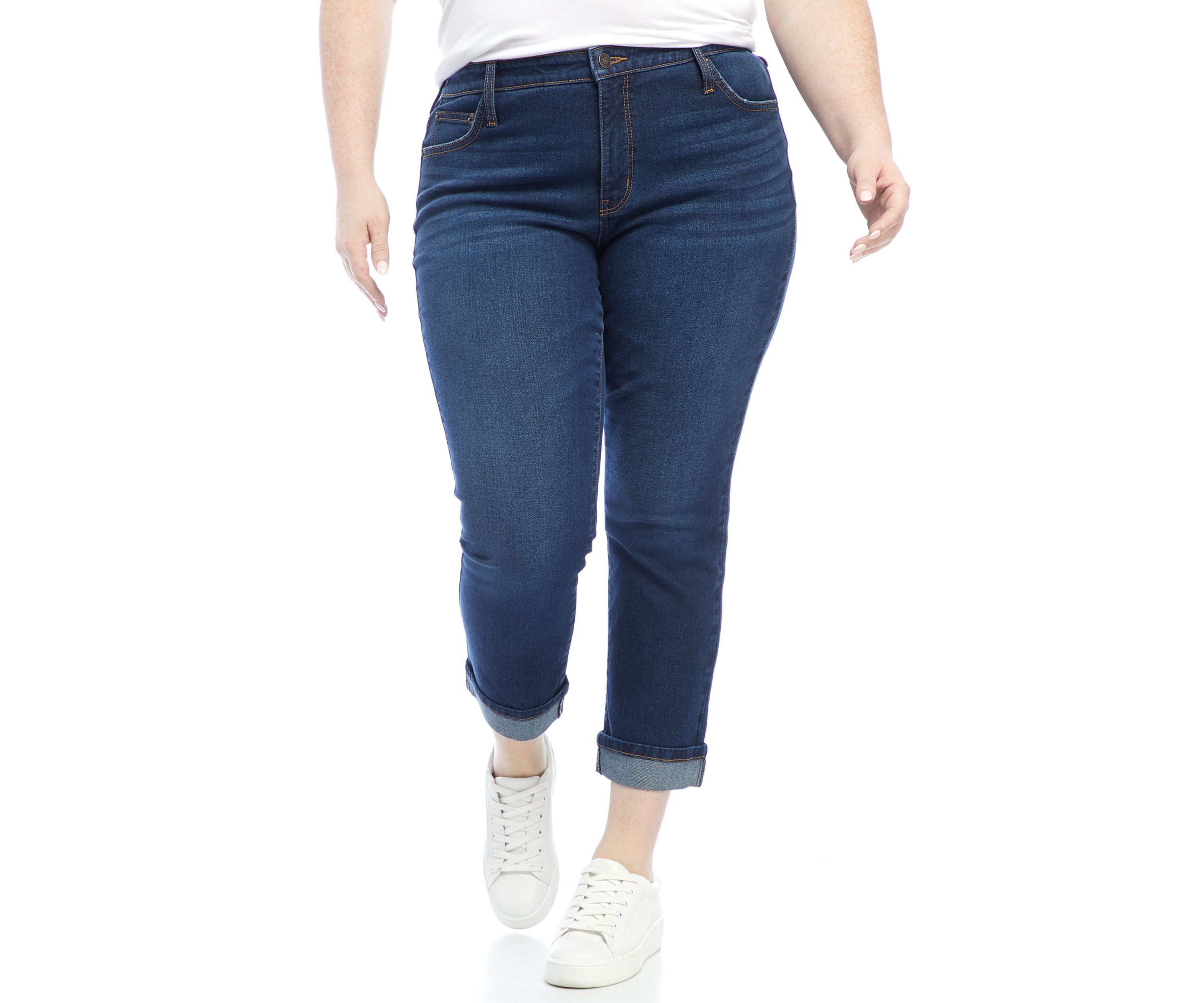 Plus Size High Rise Straight Leg Denim Jeans