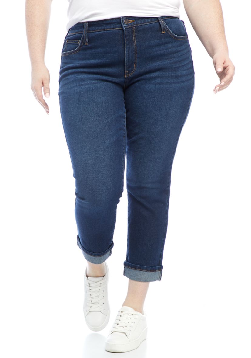 Plus Size High Rise Straight Leg Denim Jeans