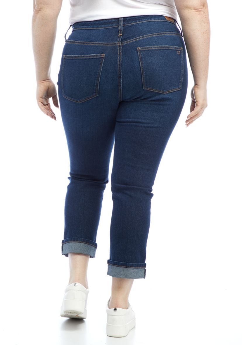 Plus Size High Rise Straight Leg Denim Jeans