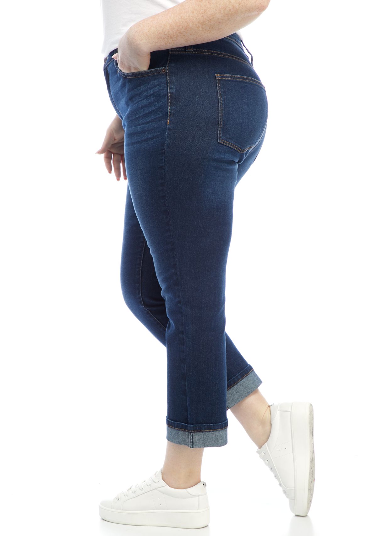 Plus Size High Rise Straight Leg Denim Jeans
