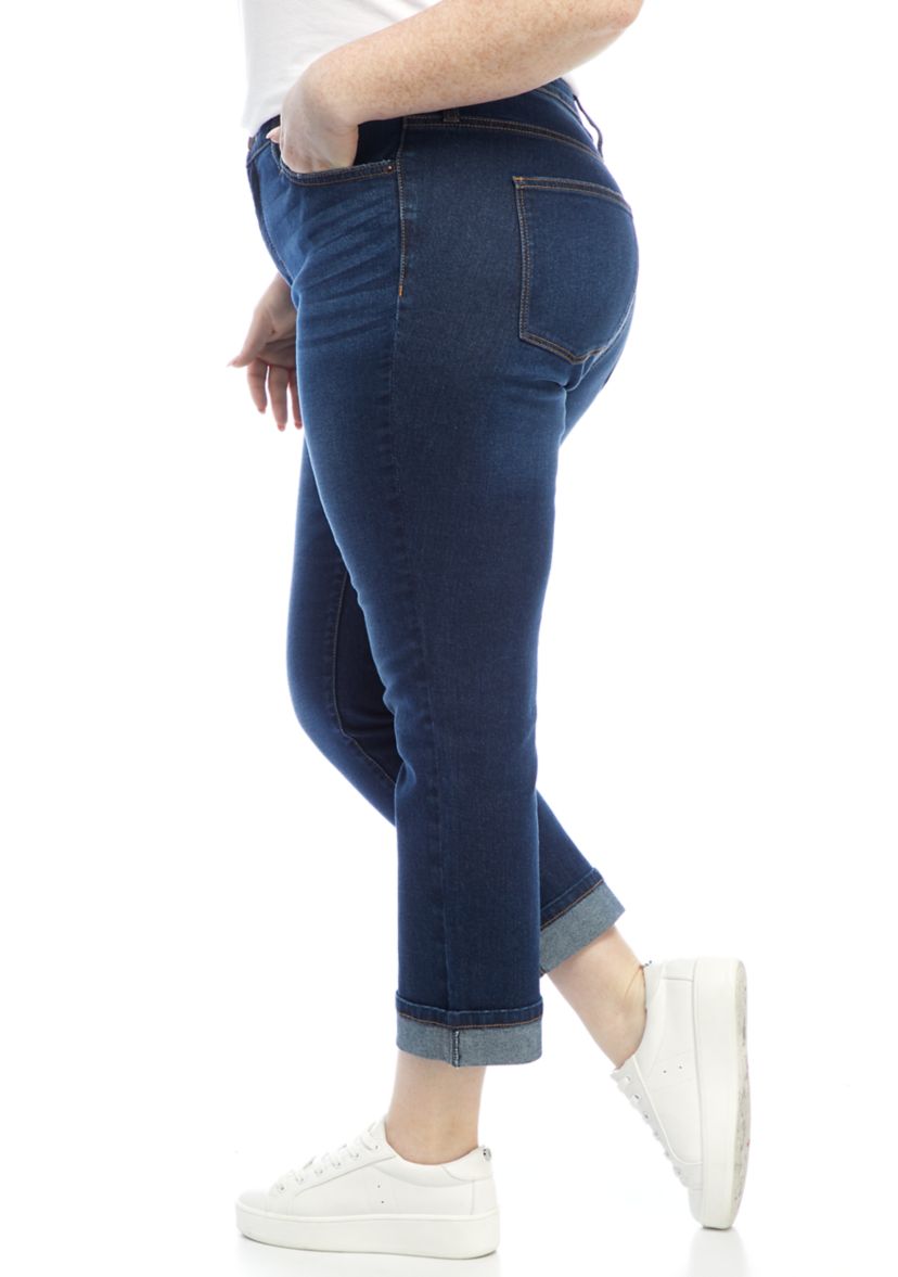 Plus Size High Rise Straight Leg Denim Jeans