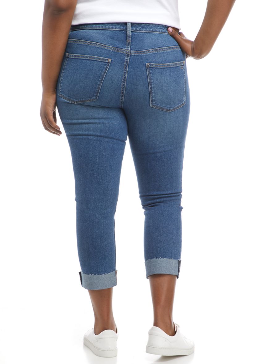 Plus Size High Rise Vintage Straight Jeans 