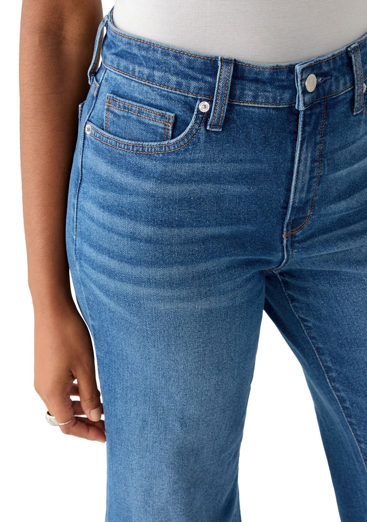 Womens High Rise Wide Leg Cropped Jeans