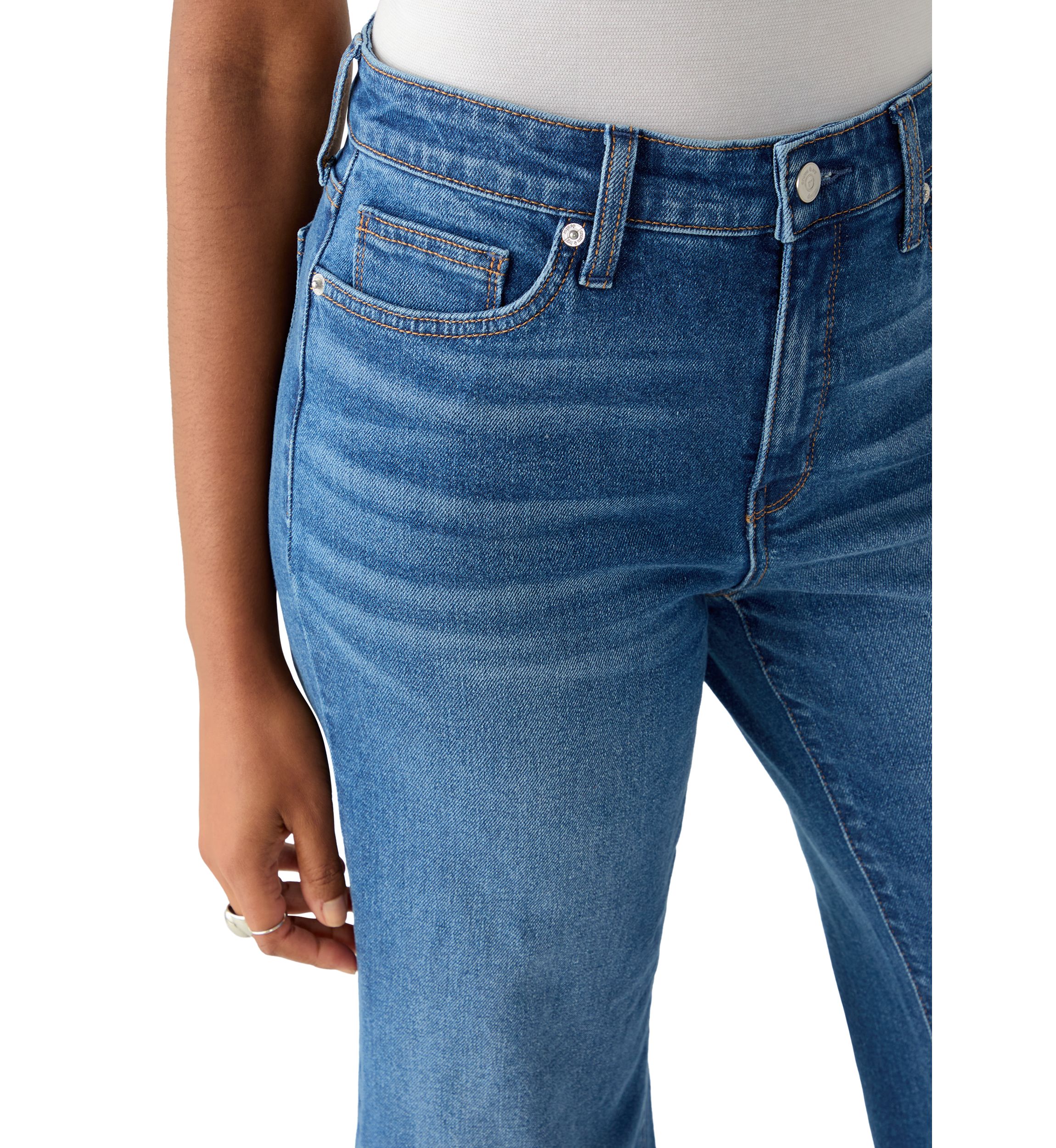 Womens High Rise Wide Leg Cropped Jeans