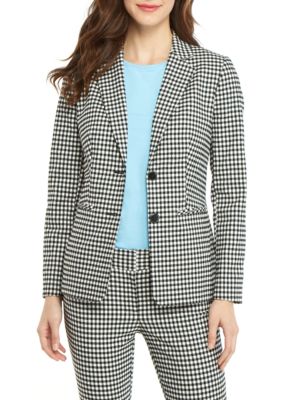 kasper petite pin dot framed flyaway jacke