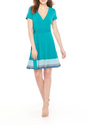 kim rogers petite ponte color block dres