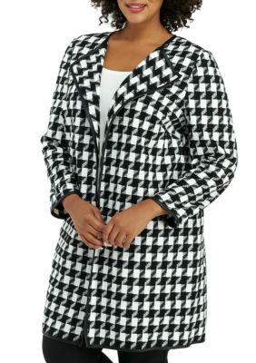 women's plus size houndstooth jacket