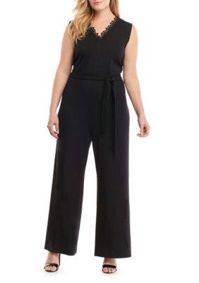 THE LIMITED Plus Size Lace Trim Jumpsuit | belk