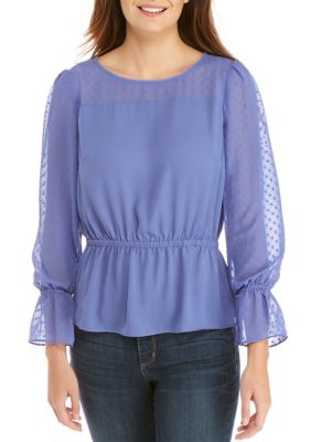 long sleeve petite blouses