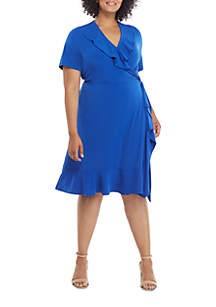 THE LIMITED Plus Size Ruffle Surplice Dress with Tie | belk