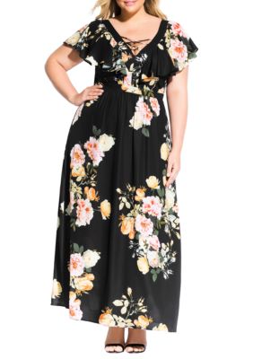 City Chic Plus Size Tuscan Rose Maxi Dress | belk