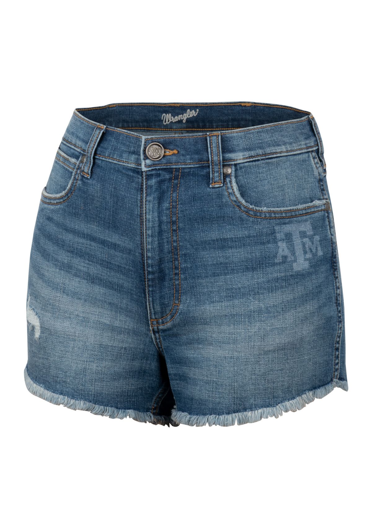 Womens NCAA Texas A&M Aggies Laser Print Frayed Shorts 