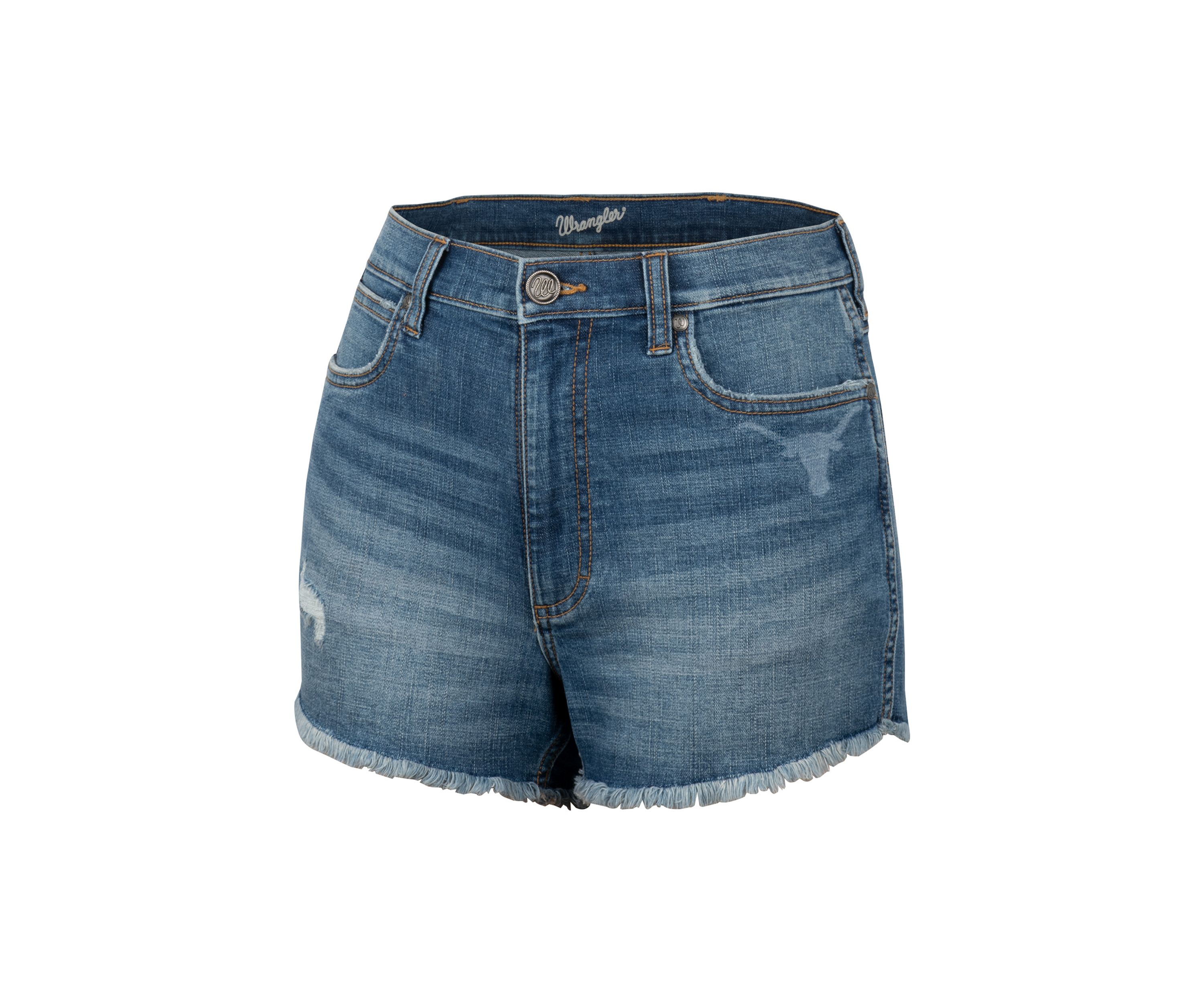 Womens NCAA Texas Longhorns Laser Print Frayed Shorts 