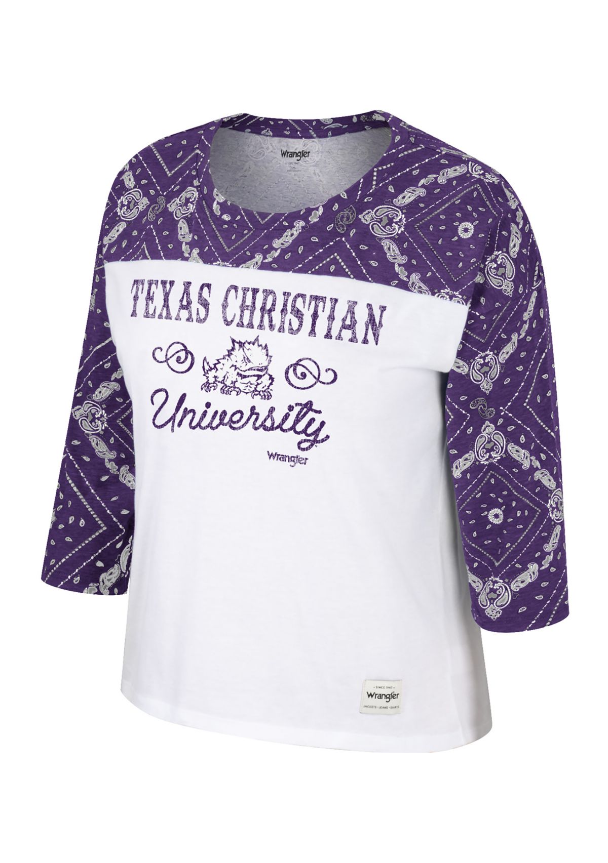Womens NCAA TCU Horned Frogs  Distressed Graphic T-Shirt