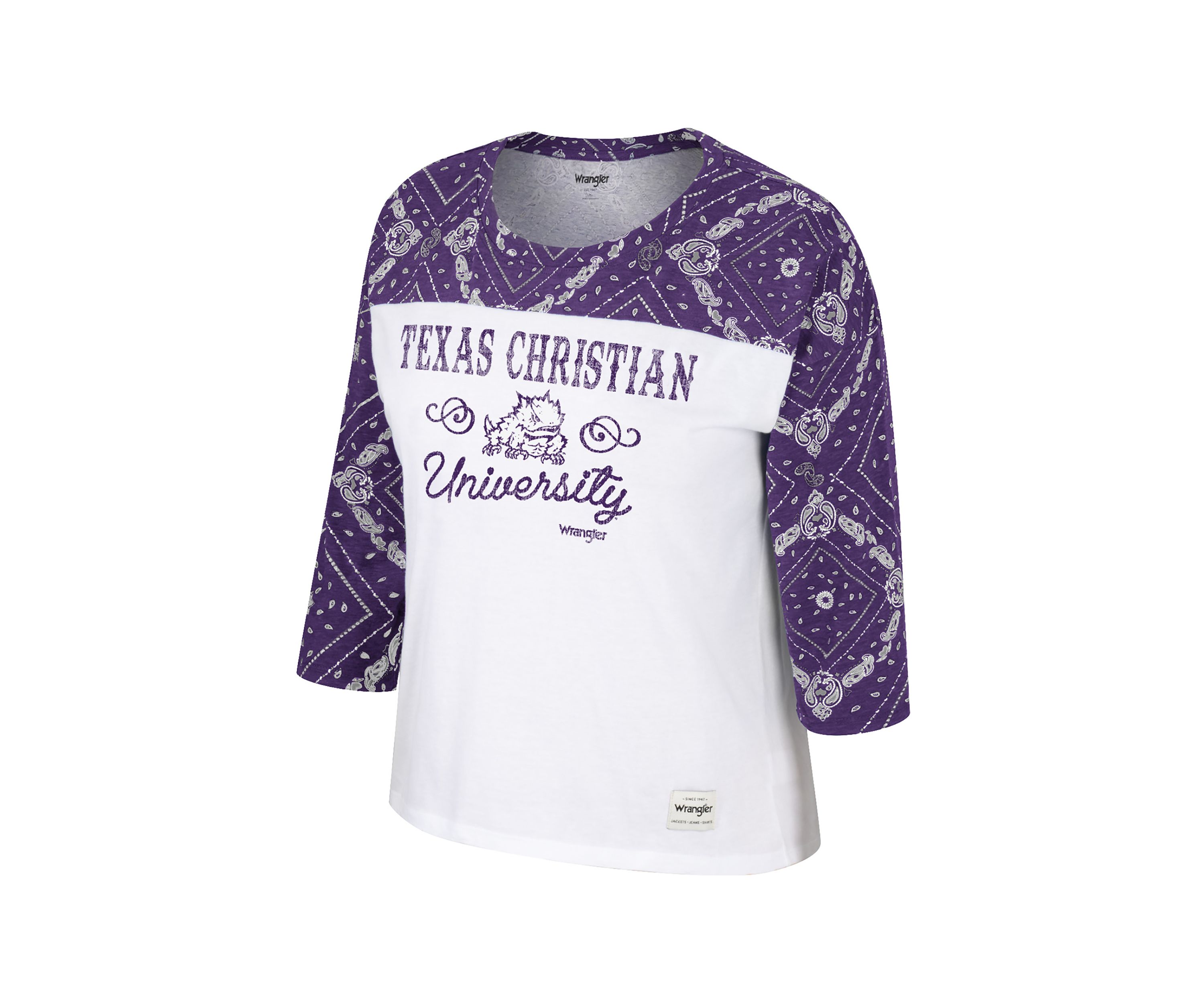 Womens NCAA TCU Horned Frogs  Distressed Graphic T-Shirt