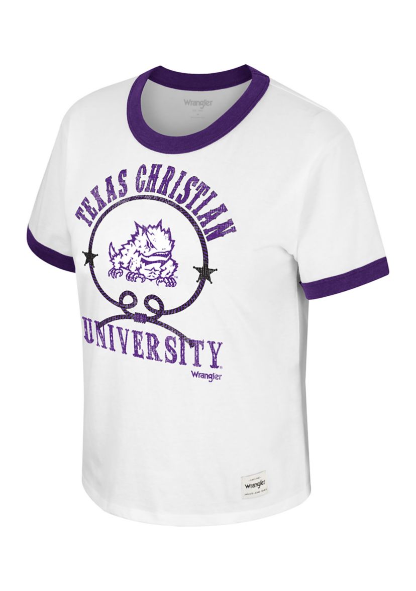 Womens NCAA TCU Horned Frogs  Distressed Graphic T-Shirt
