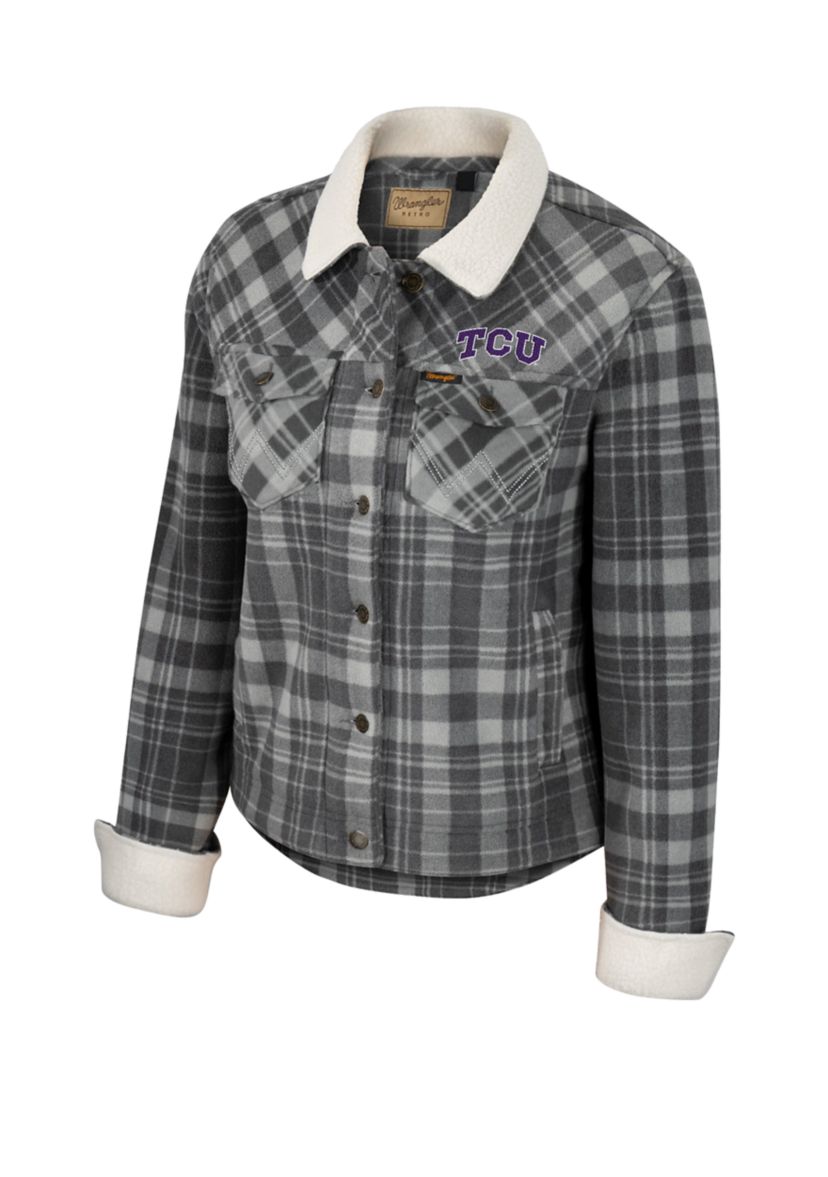 NCAA TCU Horned Frogs  Plaid Fleece Jacket 