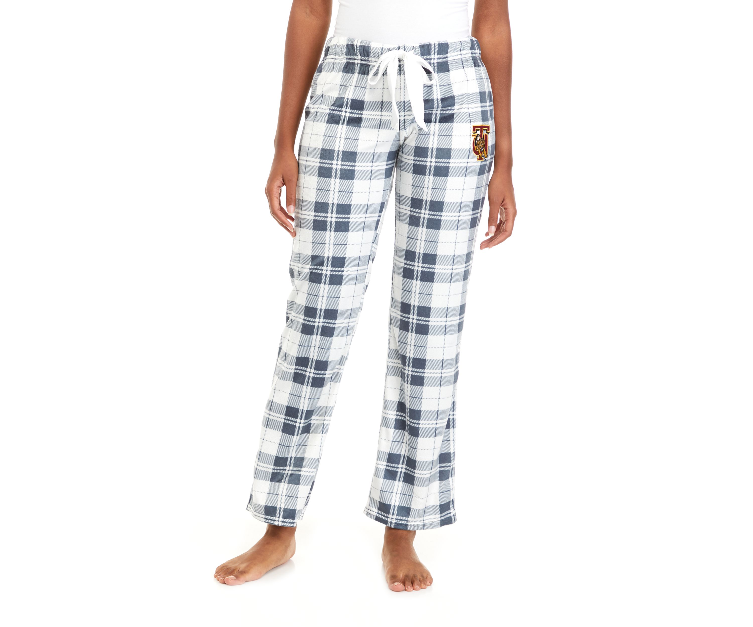 HBCU Tuskegee Golden Tigers Plaid Fleece Pajama Pants 