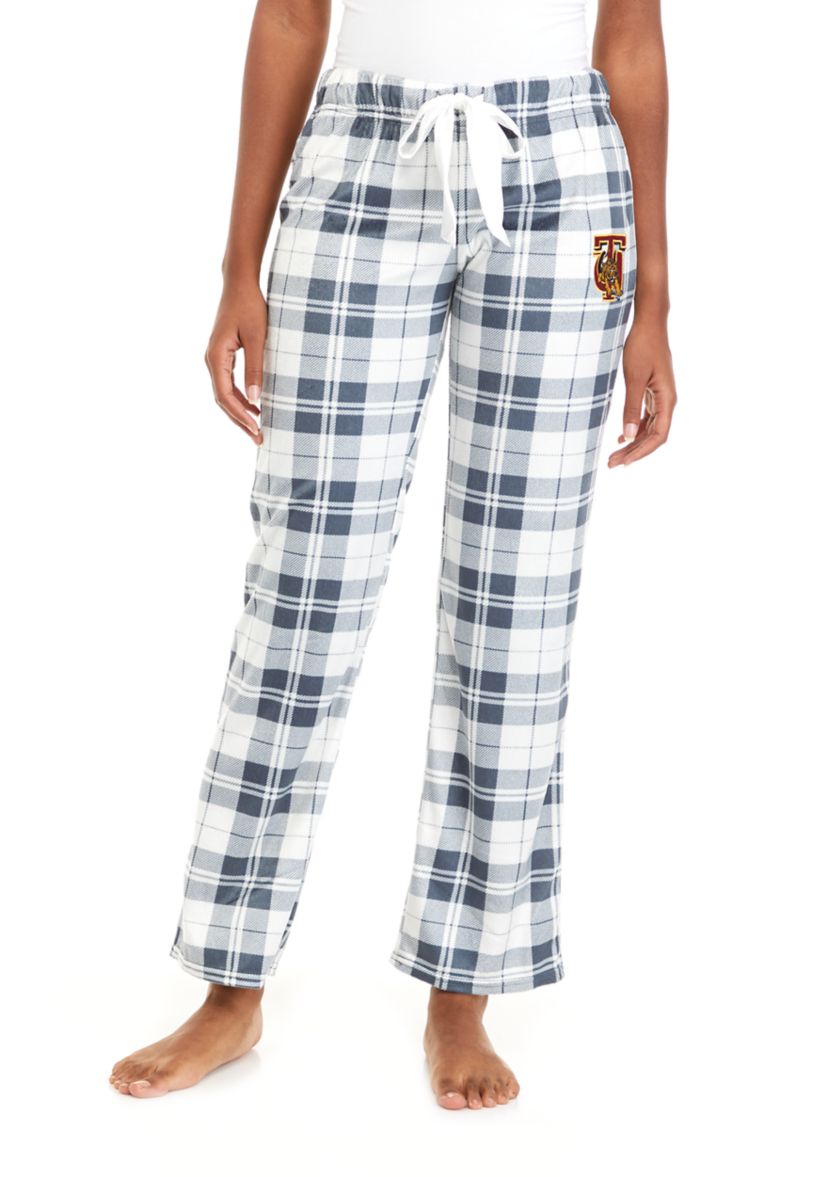 HBCU Tuskegee Golden Tigers Plaid Fleece Pajama Pants 