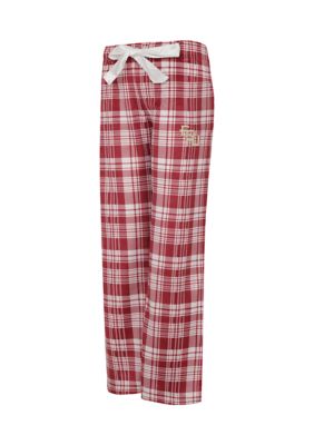 Concepts Sport Women's Ncaa Florida State Seminoles Lapse Plaid Silky Fleece Pants