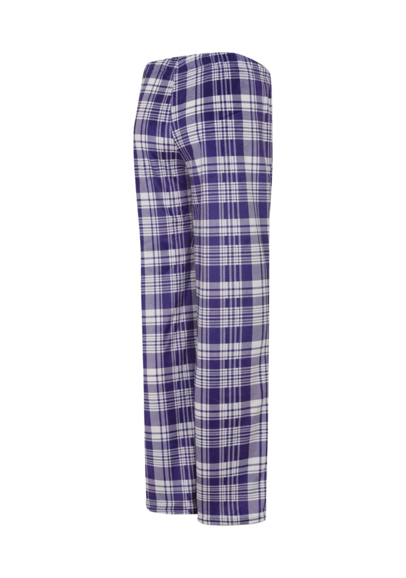 NCAA TCU Horned Frogs Lapse  Plaid Silky Fleece Pants