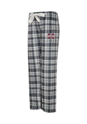 NCAA Mississippi State Bulldogs Lapse Plaid Silky Fleece Pants