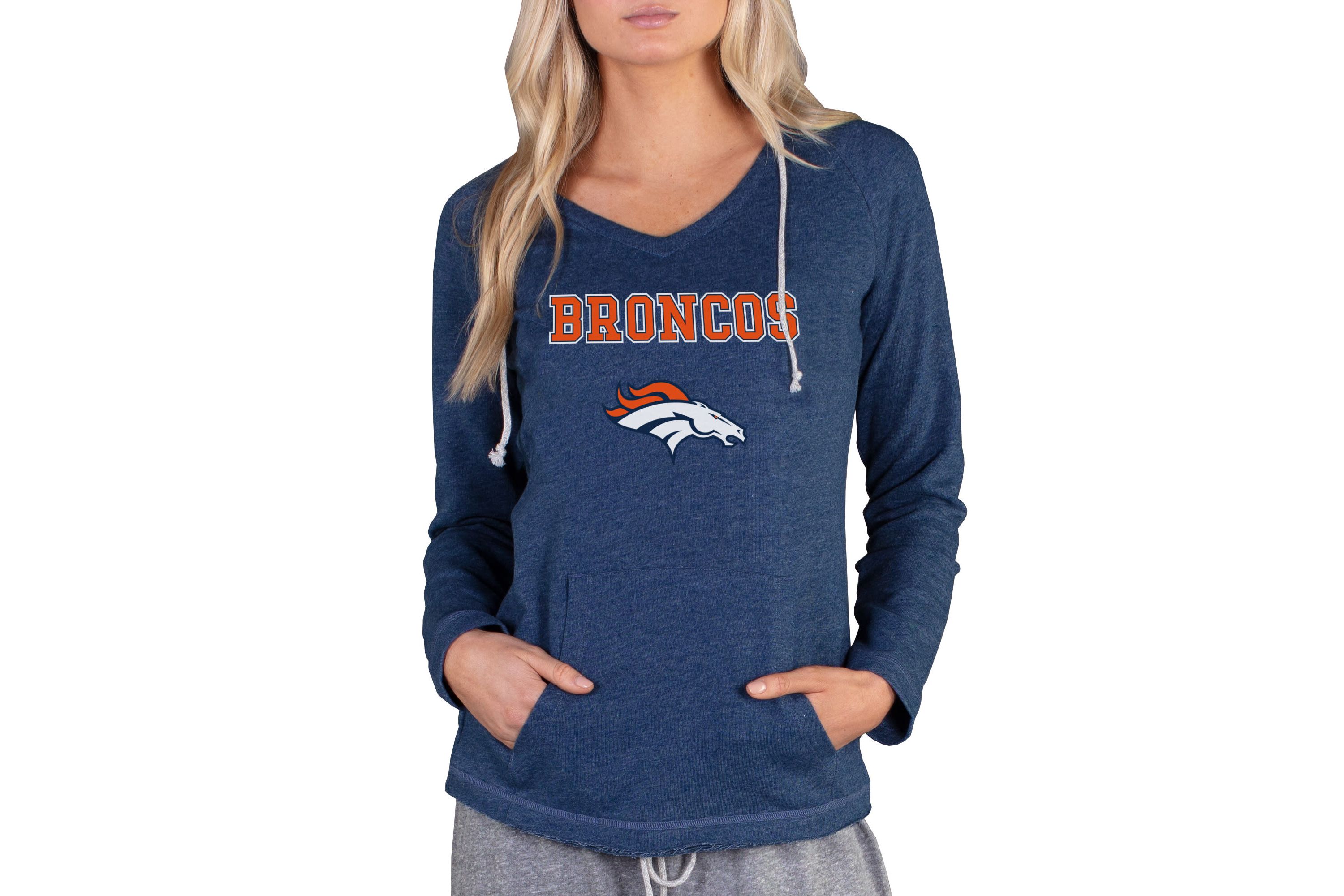 NFL Mainstream Denver Broncos Ladies LS Hooded Top