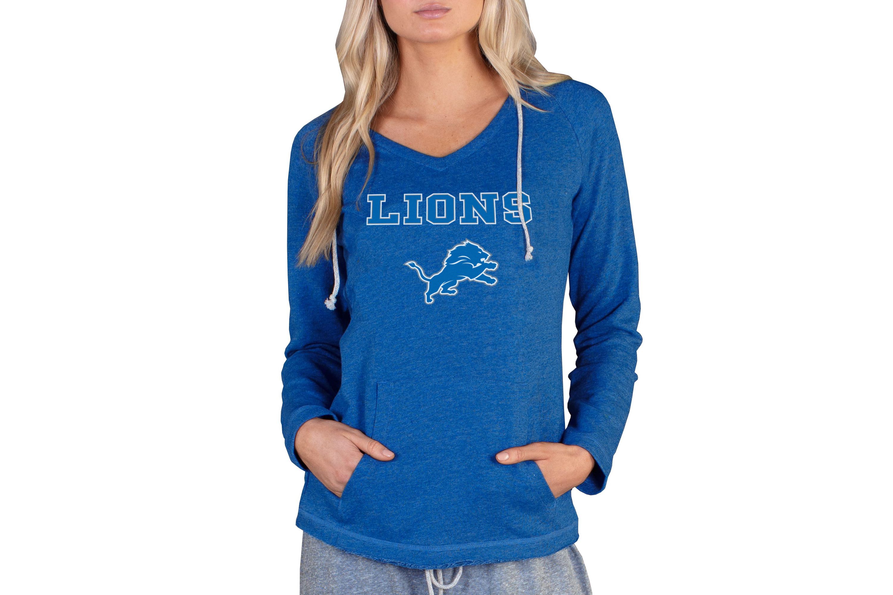 NFL Mainstream Detroit Lions Ladies LS Hooded Top