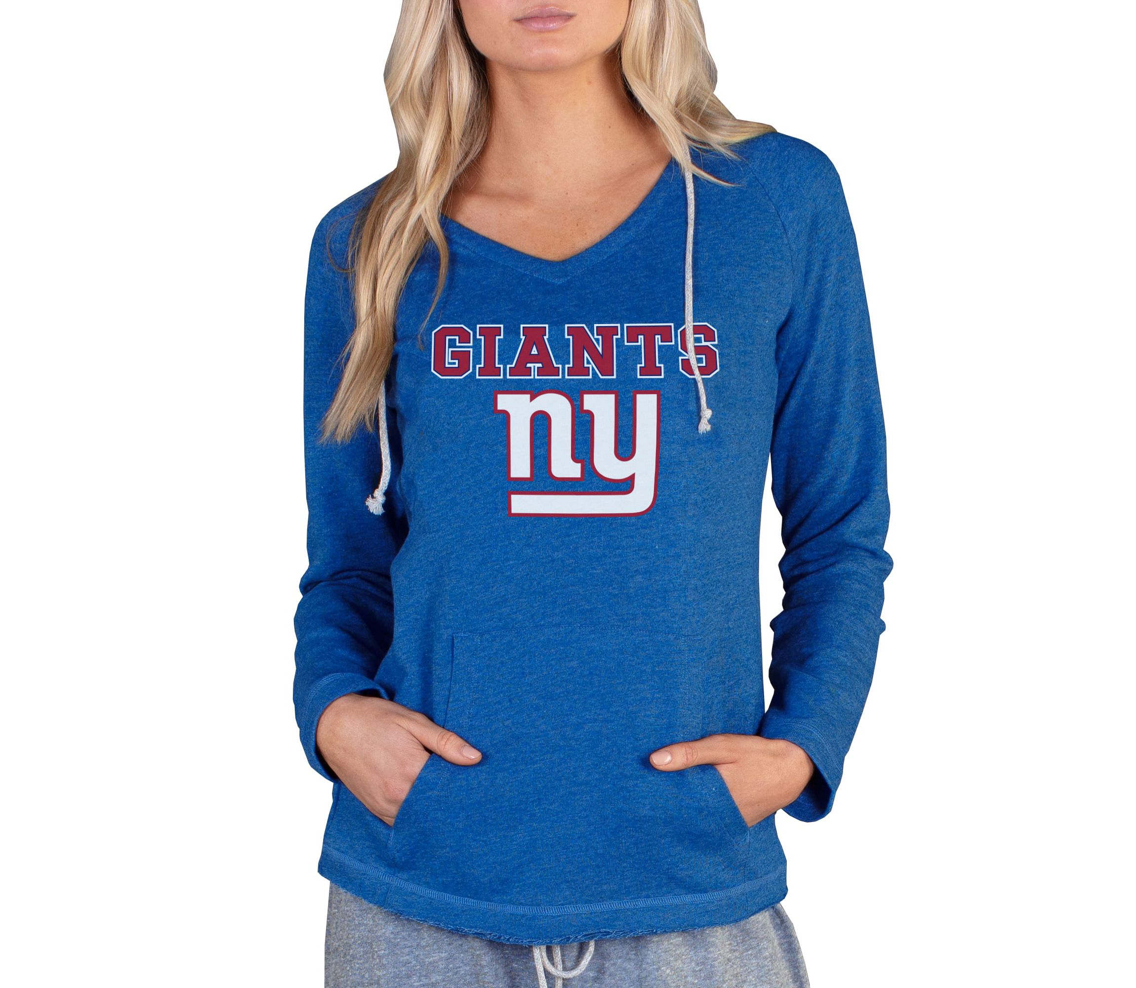 NFL Mainstream New York Giants Ladies LS Hooded Top