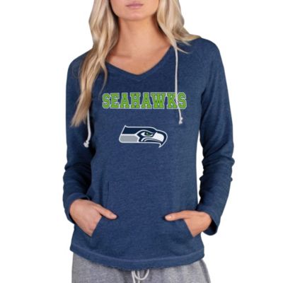 Concepts Sport NFL Mainstream Seattle Seahawks Ladies' LS Hooded Top, Navy Blue, Large