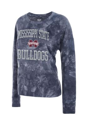 NCAA Mississippi State Bulldogs Pinch Tie Dye French Terry Long Sleeve Top