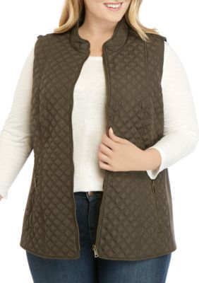 New Directions® Plus Size Puffer Vest with Printed Lining | belk