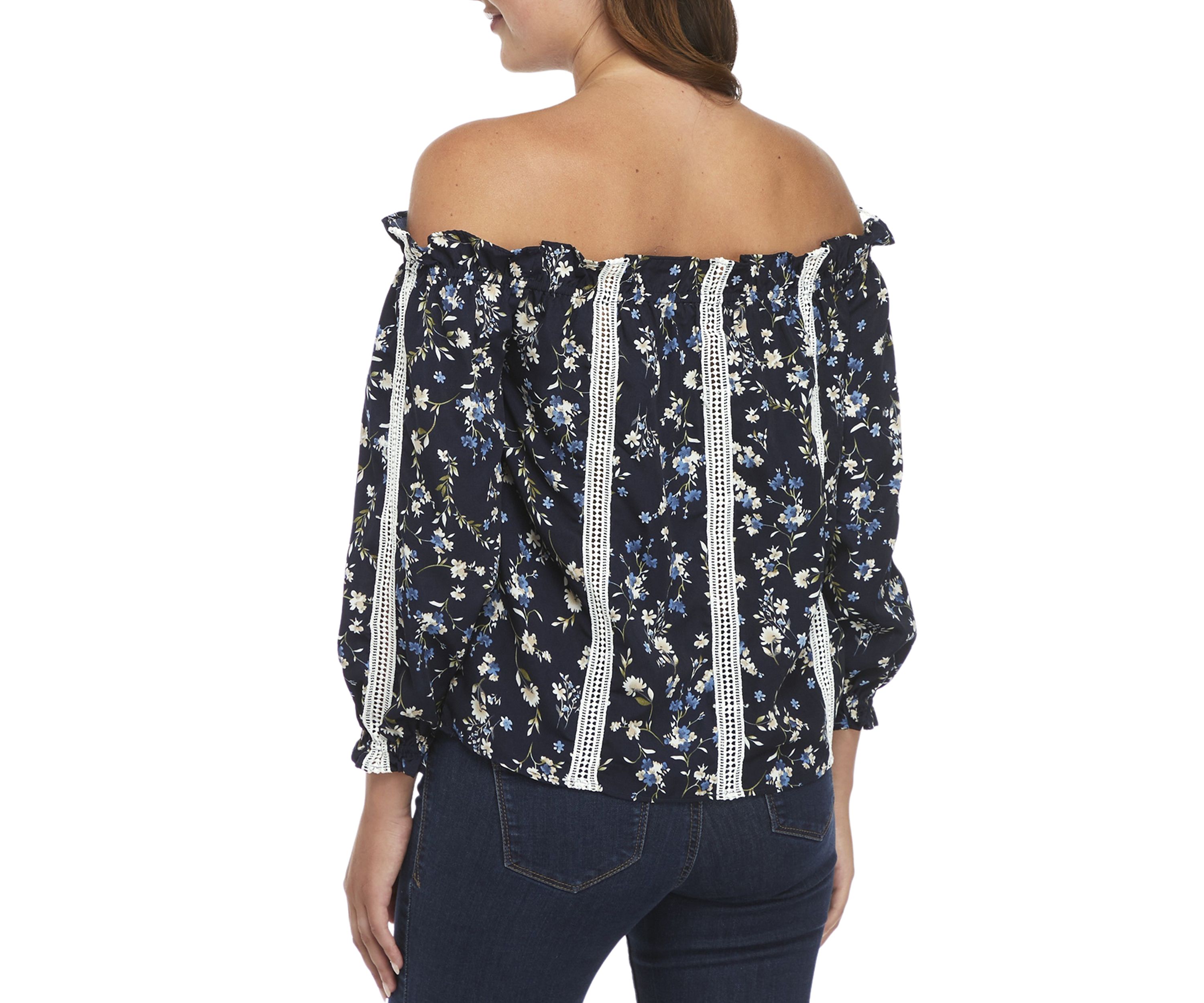Printed Floral Off The Shoulder Top 