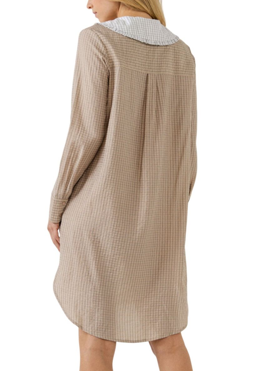 Shirts Dress with Contrast Collar