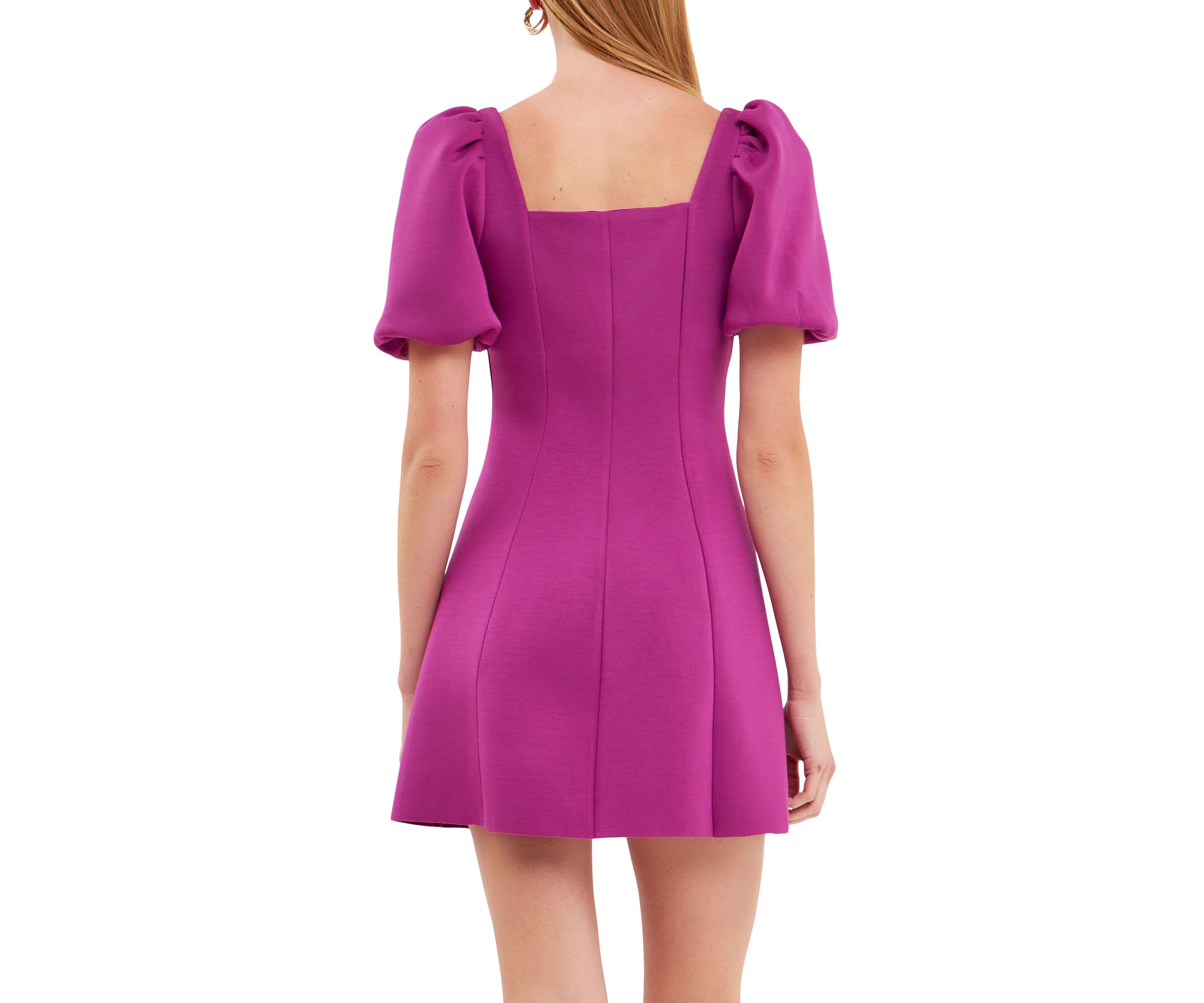 Puff Sleeve Mini Dress