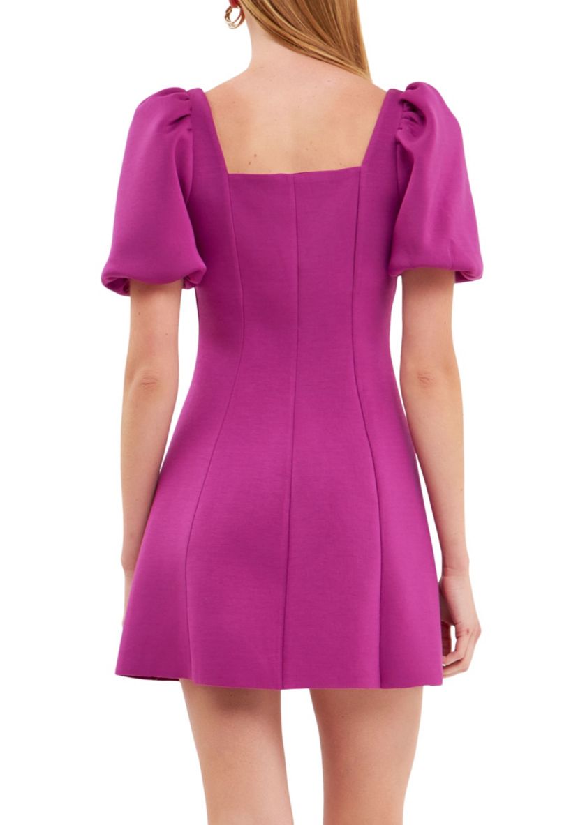 Puff Sleeve Mini Dress