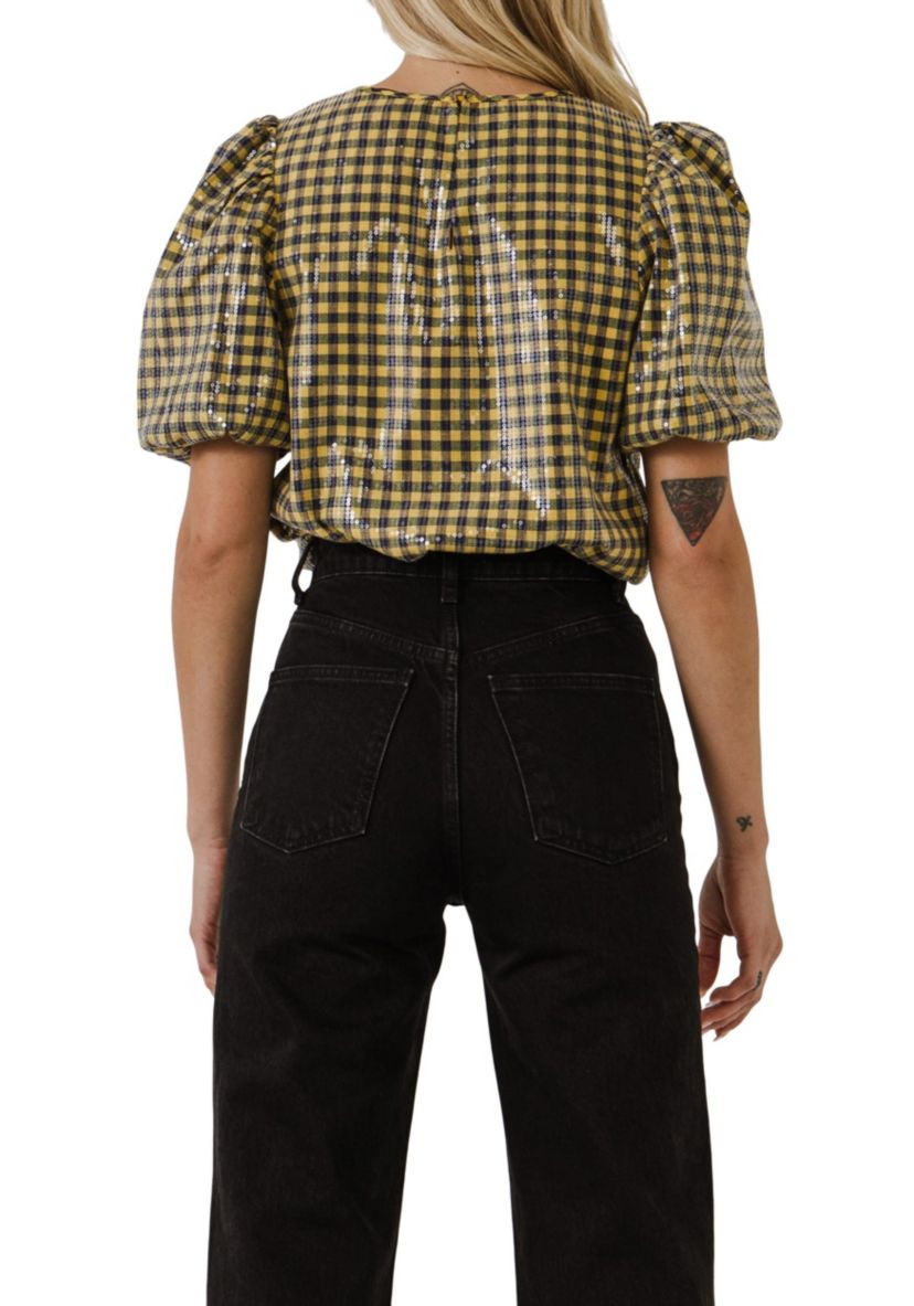 Sequins Gingham Top