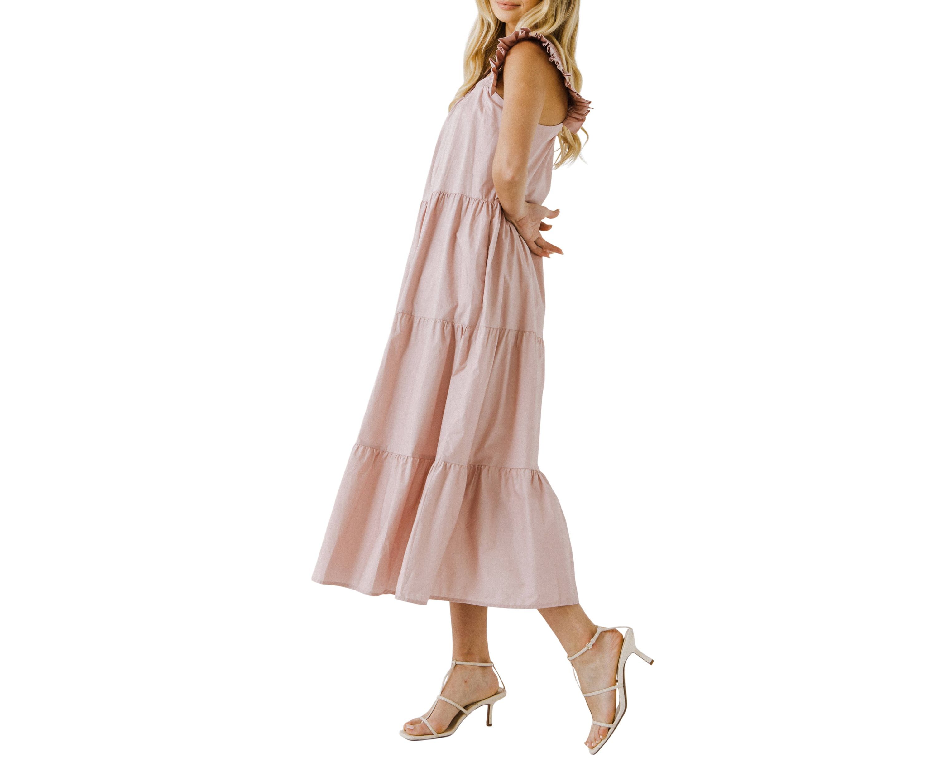 Ruffle Detail Midi Dress
