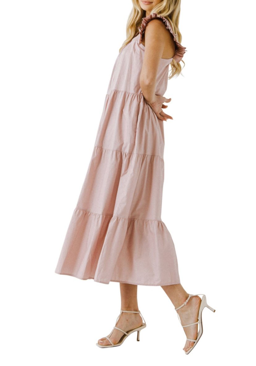 Ruffle Detail Midi Dress