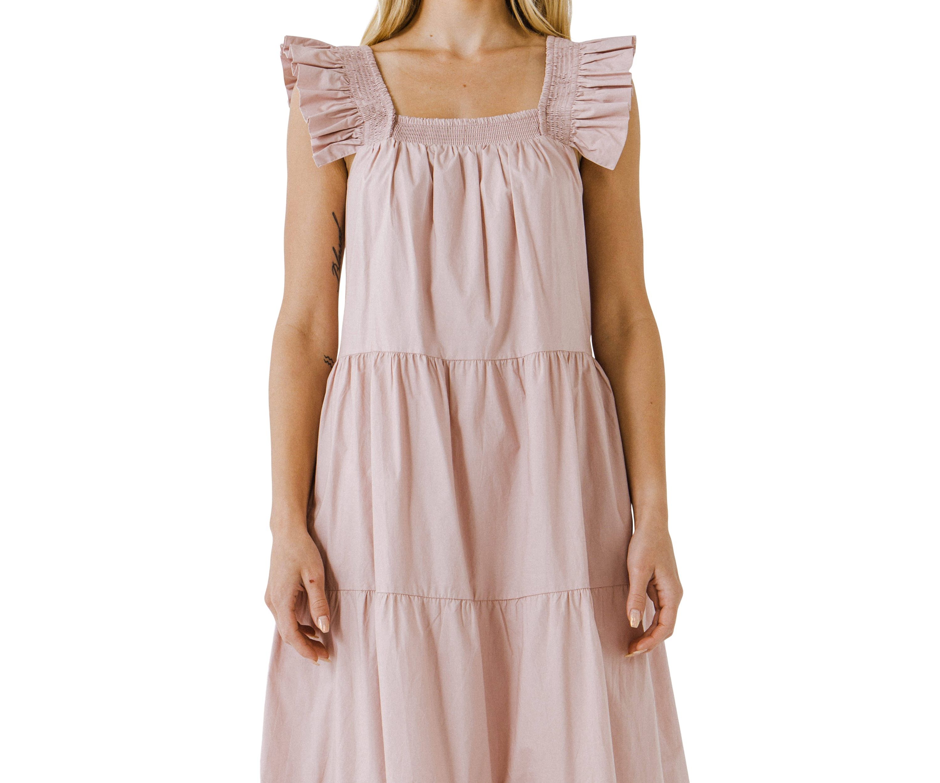Ruffle Detail Midi Dress