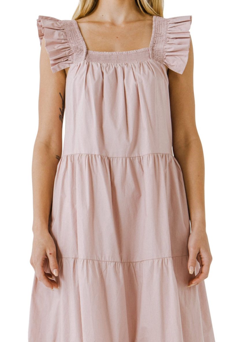 Ruffle Detail Midi Dress