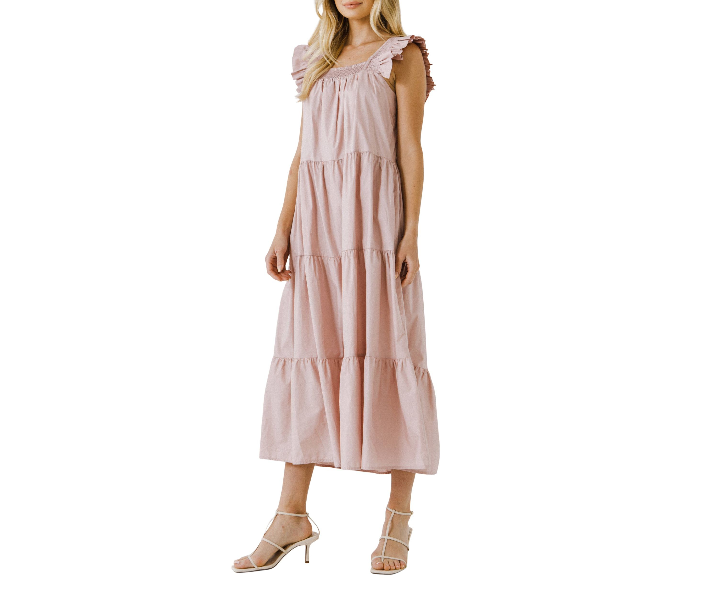 Ruffle Detail Midi Dress